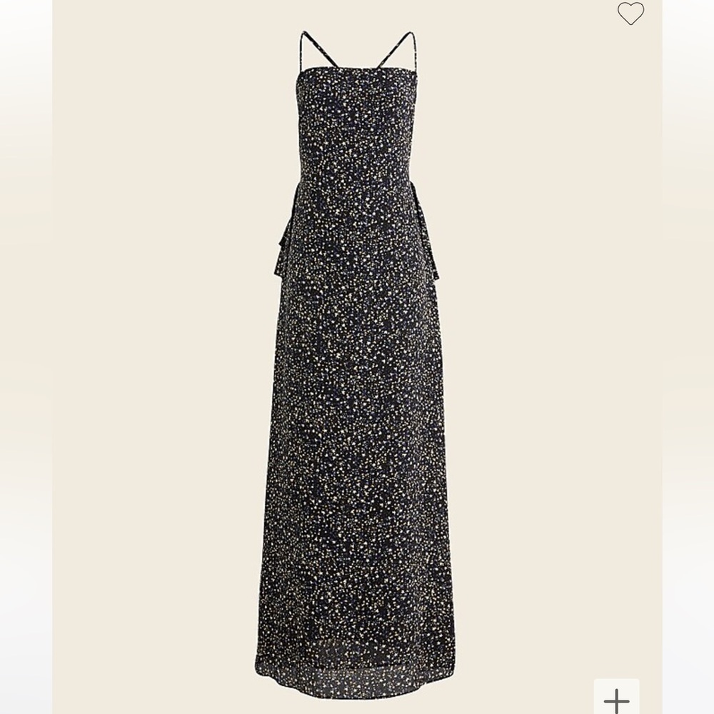 J Crew Ruffle-back silk dress in starry sky print Sz 12